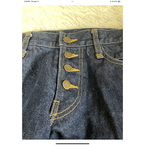 Christopher NEMETH Vintage Dark Denim Red Gingham Patchwork Cropped Jeans Small - Picture 4 of 9